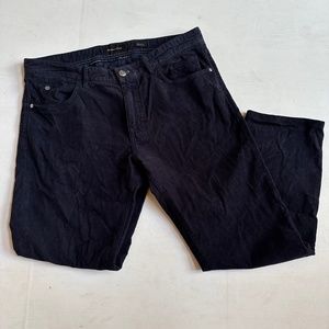 Massimo Dutti Navy Blue Corduroy Casual Fit Pants